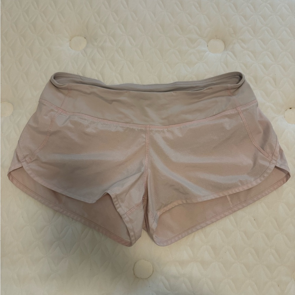 Lululemon Pink Sparkly Run Time Shorts
